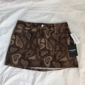 Brown PLAYBOY Denim Mini-Skirt